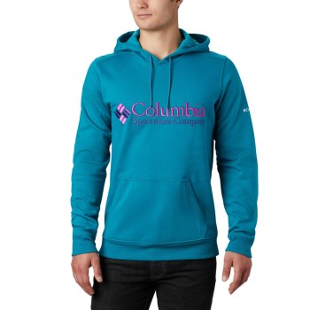 Columbia South Lake Logo, Sudaderas Con Capucha Azules Para Hombre | 436918-DHQ